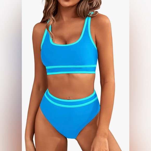 NWT BMJL Women's High Waisted Bikini Sets Sporty Two Piece Swimsuits - Picture 1 of 8